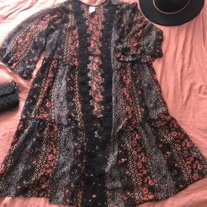 Multi-Colored Floral Kimono